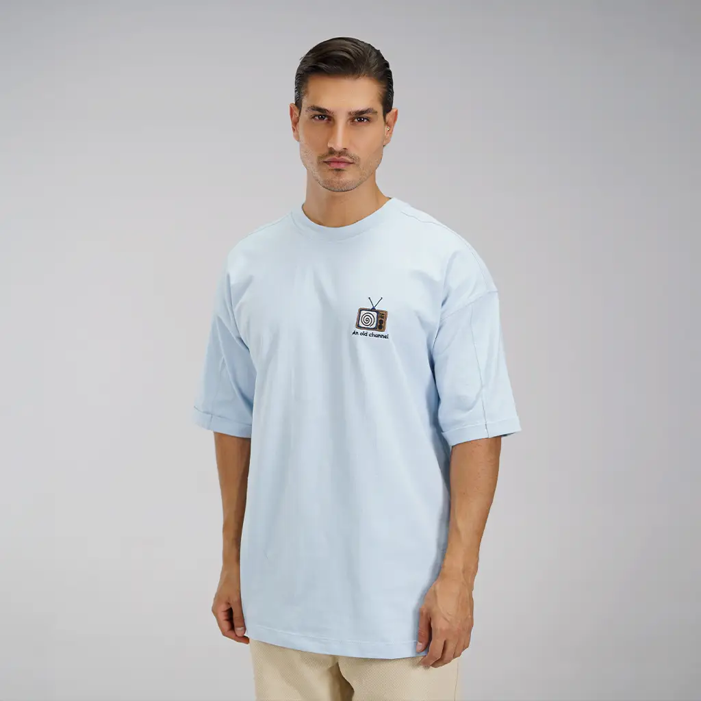 Men's embroidered T-shirt LOOSE Primo 100808 (5) تیشرت مردانه گلدوزی دار LOOSE پریمو 100808 - Image 1